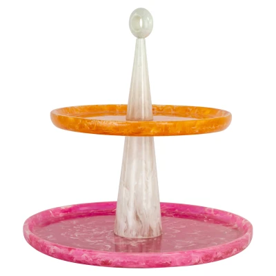Taartplateau Posy pink/orange