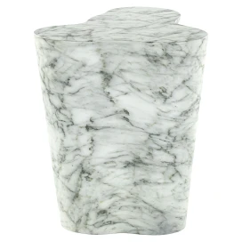 Bijzettafel Rockyard faux wit marmer indoor/outdoor (White)