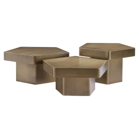 Salontafel Hexa set van 3 (Brushed Gold)