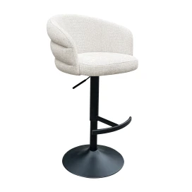 Bar/counter stoel draaibaar Nikki beige chenille (Niagara 902 beige Chenille)