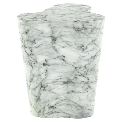 Bijzettafel Rockyard faux wit marmer indoor/outdoor (White)