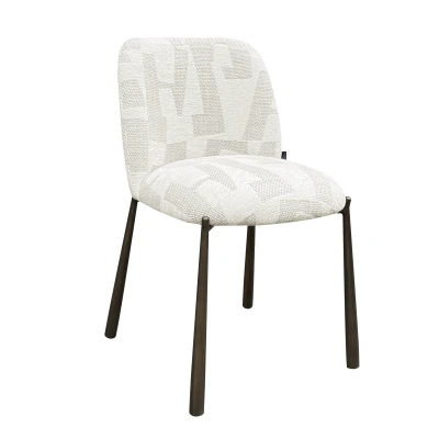 Eetkamerstoelen Lana beige graffic (set van 2) (Beige graffic)