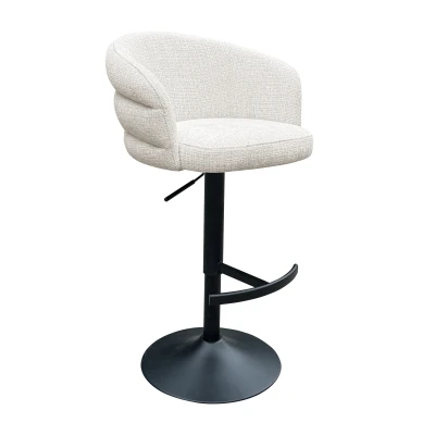 Bar/counter stoel draaibaar Nikki beige chenille (Niagara 902 beige Chenille)
